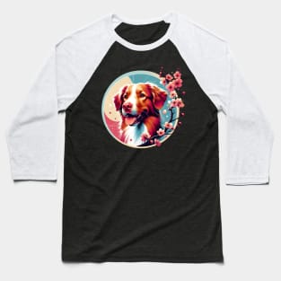 Nova Scotia Duck Tolling Retriever Amidst Spring Cherry Blossoms Baseball T-Shirt